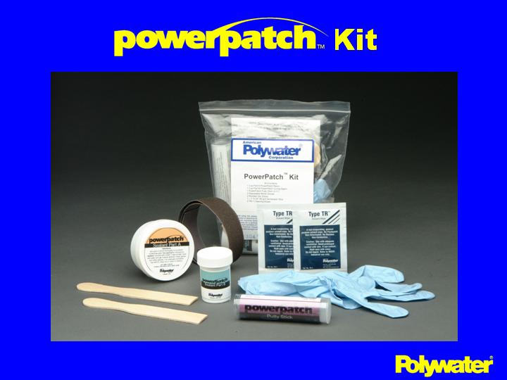 The PowerPatch® product comes as a kit with everything needed to make a field repair. A two-part putty is first used to stop the oil seepage. This is covered with a two-part paste for the permanent repair. With proper surface preparation, this approach has provided fast, inexpensive, and permanent repairs in the field.