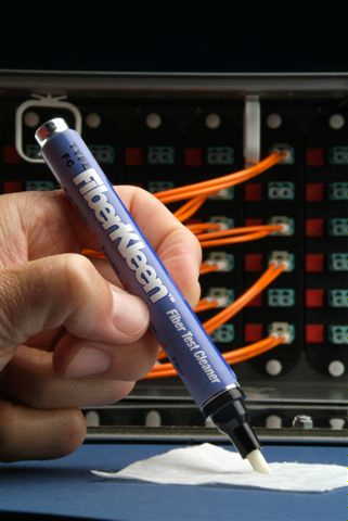 FiberKleen Fiber Cleaner -- For ferrules, bulkheads, and fiber end faces. Unique Type FC solvent blend cleans completely, leaves no residue, and evaporates quickly. No alcohol or water content means no streaking or residue.