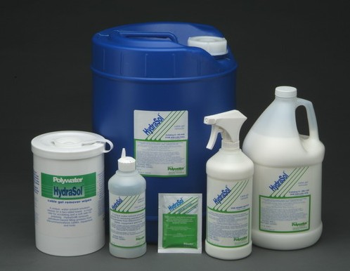 HydraSol® Remover cleans cable filling gels, flooding compounds, PE/PJ & ETPR greases, fluxes, and ickypic off wires, hands, and splicing tools