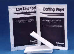 W-1 Live-Line Tool Clean & Wax Wipe -- For waxing, buffing, and protecting hot sticks, booms, insulators, and other live-line equipment, including fiberglass, rubber, and porcelain materials. Meets OSHA and IEEE maintenance standards for safe overhead utility construction.